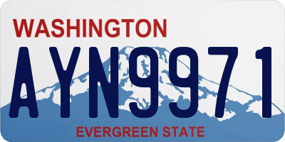 WA license plate AYN9971