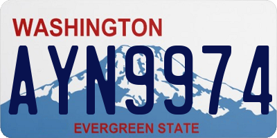 WA license plate AYN9974