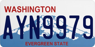 WA license plate AYN9979