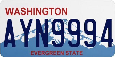 WA license plate AYN9994