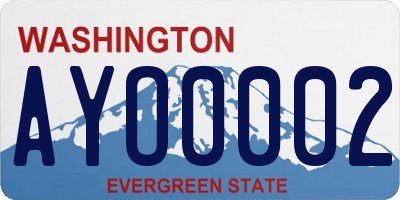 WA license plate AYO0002
