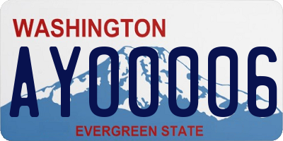 WA license plate AYO0006