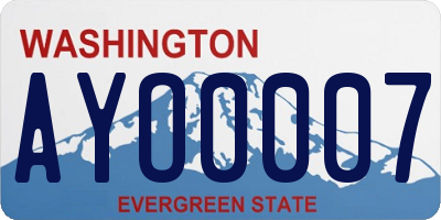 WA license plate AYO0007