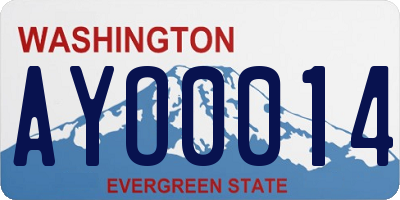 WA license plate AYO0014