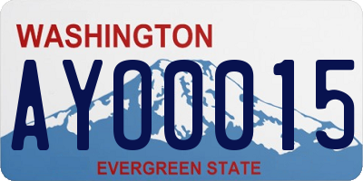 WA license plate AYO0015