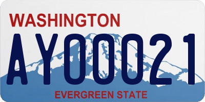 WA license plate AYO0021