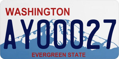WA license plate AYO0027