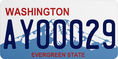 WA license plate AYO0029
