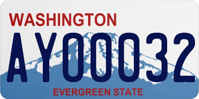 WA license plate AYO0032