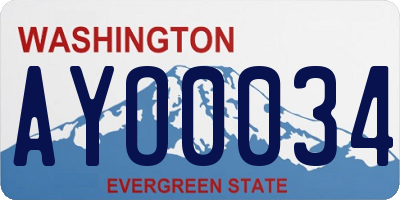 WA license plate AYO0034