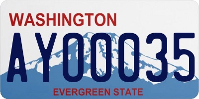 WA license plate AYO0035