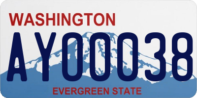 WA license plate AYO0038