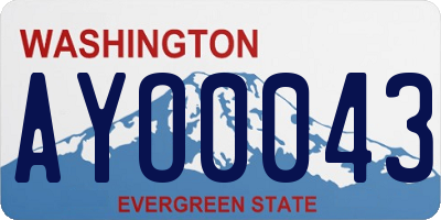 WA license plate AYO0043