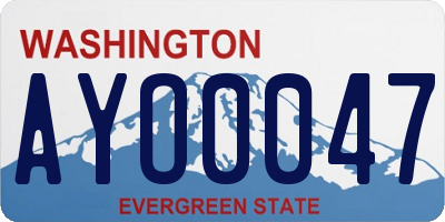 WA license plate AYO0047
