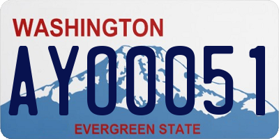 WA license plate AYO0051