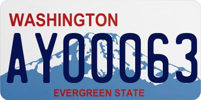 WA license plate AYO0063