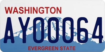 WA license plate AYO0064