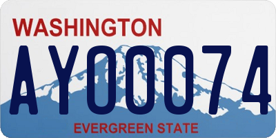 WA license plate AYO0074