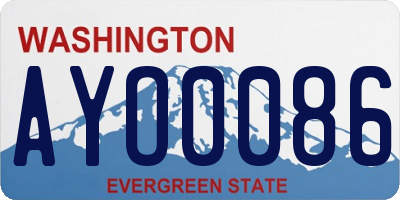 WA license plate AYO0086