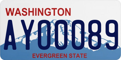 WA license plate AYO0089