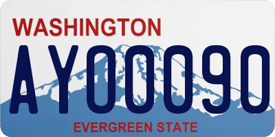 WA license plate AYO0090