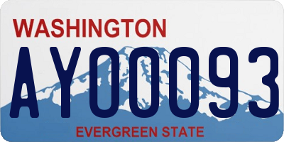 WA license plate AYO0093