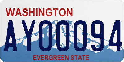 WA license plate AYO0094