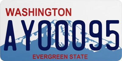WA license plate AYO0095