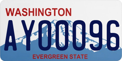 WA license plate AYO0096