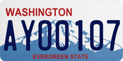 WA license plate AYO0107