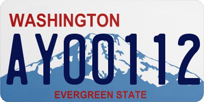 WA license plate AYO0112