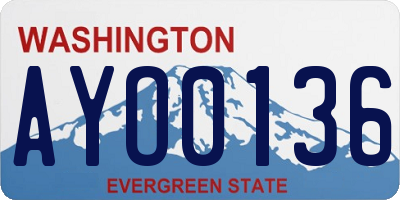 WA license plate AYO0136