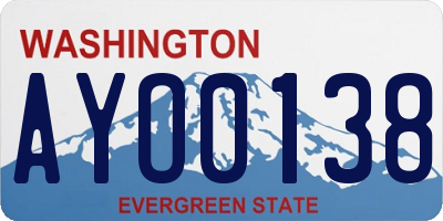WA license plate AYO0138