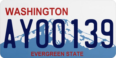 WA license plate AYO0139