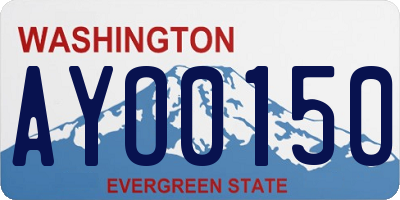 WA license plate AYO0150
