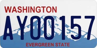 WA license plate AYO0157