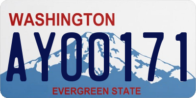 WA license plate AYO0171