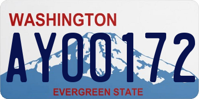 WA license plate AYO0172