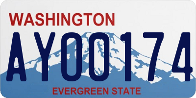 WA license plate AYO0174