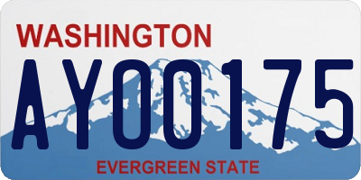 WA license plate AYO0175