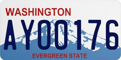 WA license plate AYO0176