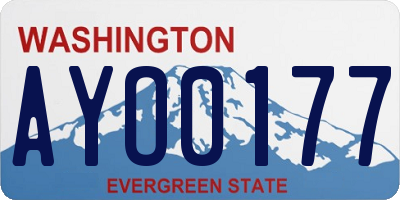 WA license plate AYO0177