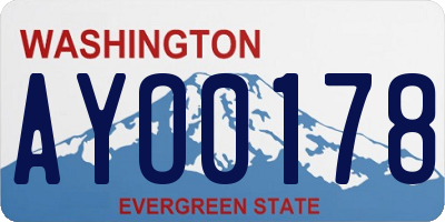WA license plate AYO0178