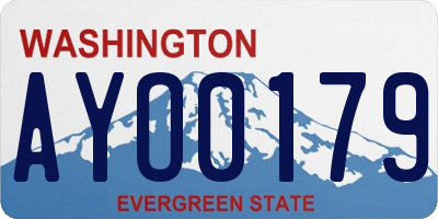WA license plate AYO0179
