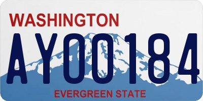 WA license plate AYO0184