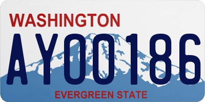 WA license plate AYO0186