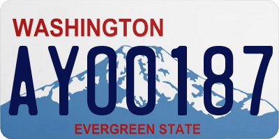 WA license plate AYO0187