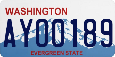 WA license plate AYO0189
