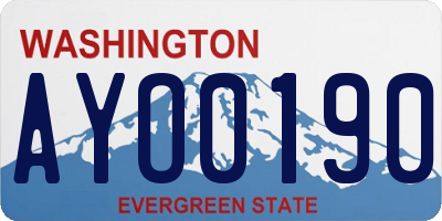 WA license plate AYO0190