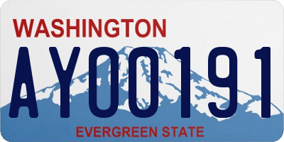 WA license plate AYO0191